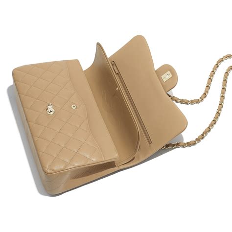 chanel cow skin bag|Large classic handbag, Grained calfskin & gold.